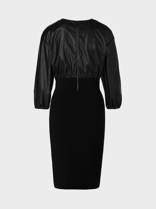 Fun nappa dress with knitted skirt