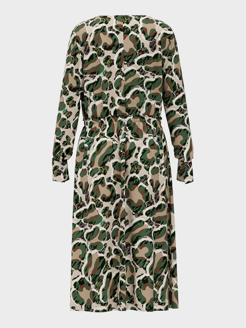 Midi dress with camouflage print
