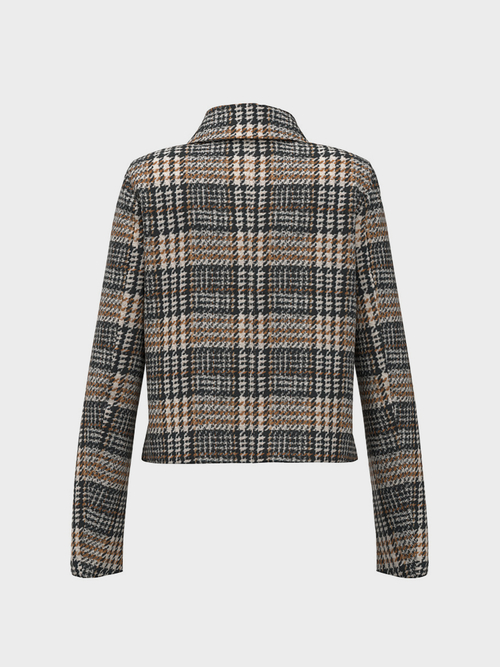 Veste à carreaux en laine mélangée