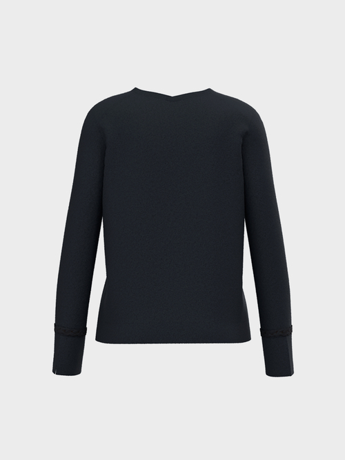 Fine-knit sweater with cable details