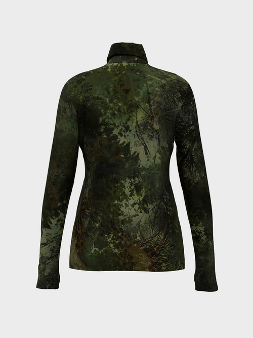 Tee-shirt imprimé à col montant