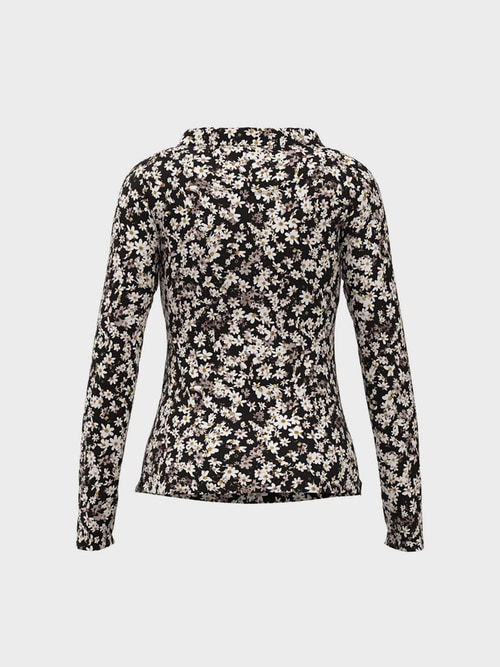 Floral ribbed cotton top