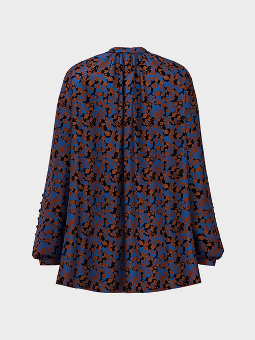 Flowing satin blouse with print