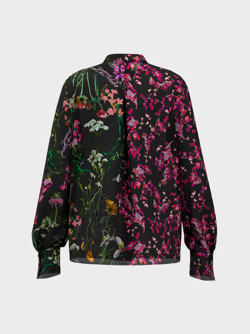 Print-Bluse aus Viskose und Seide
