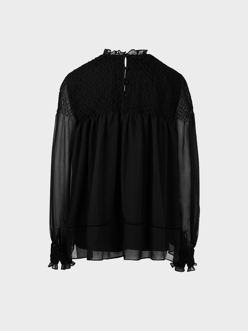 Chiffonbluse mit Handstitching-Details