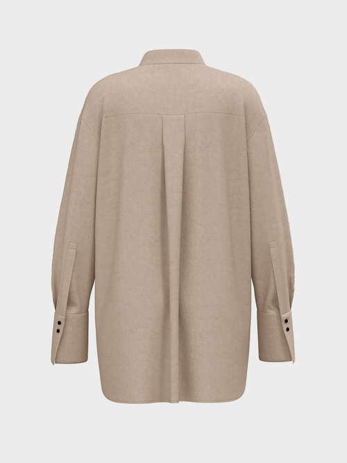 Longue chemise en laine mélangée