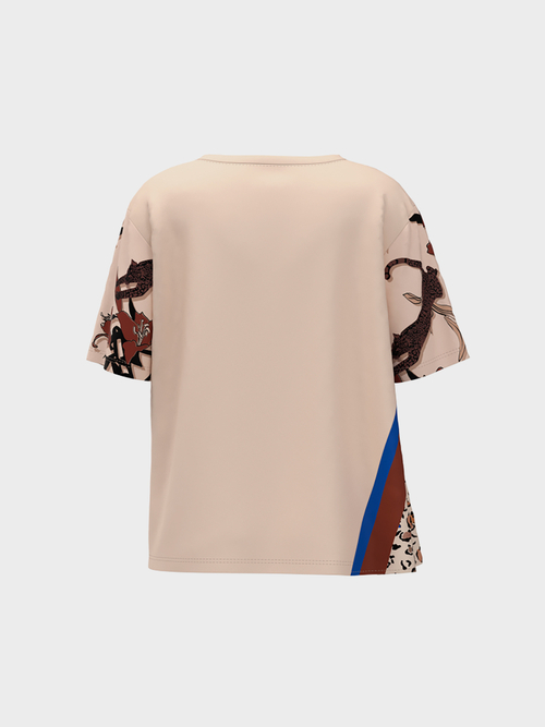 Printed blouse-style top with silk