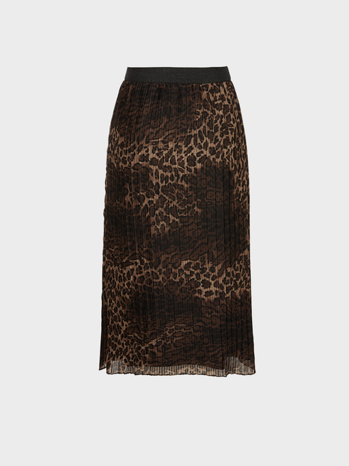 Pleated skirt with a leopard pattern