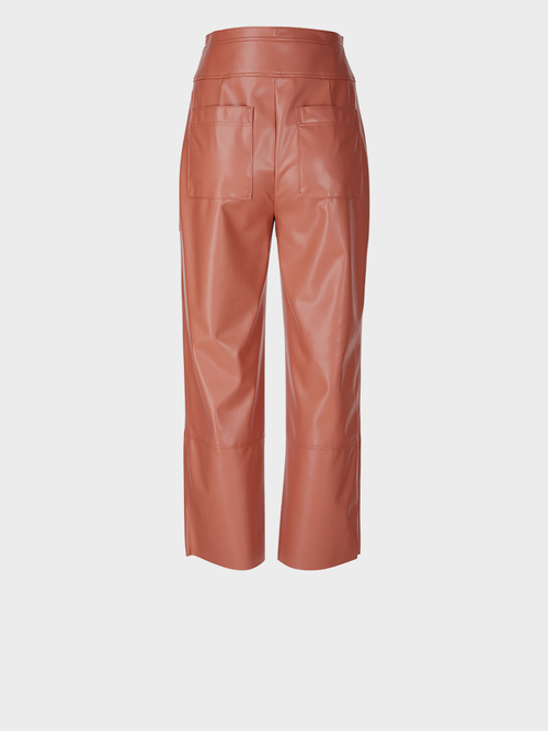 Pantalon taille haute en similicuir