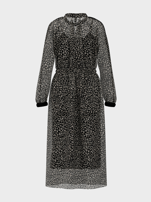 Devoré-Kleid mit Leo-Print