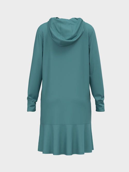 Kapuzenkleid mit Volant