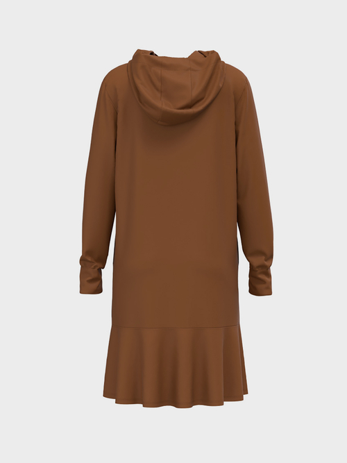 Kapuzenkleid mit Volant
