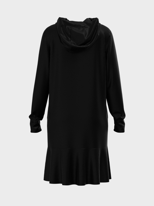 Kapuzenkleid mit Volant