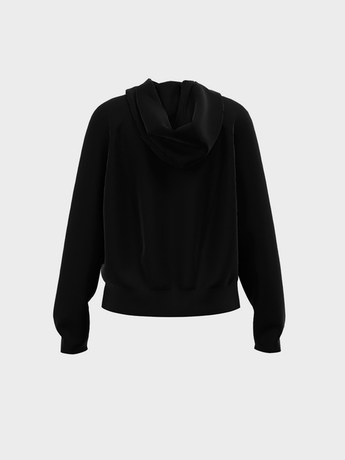 Hooded jacket in stretch cotton