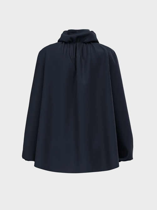 Blouse-style top in viscose and silk