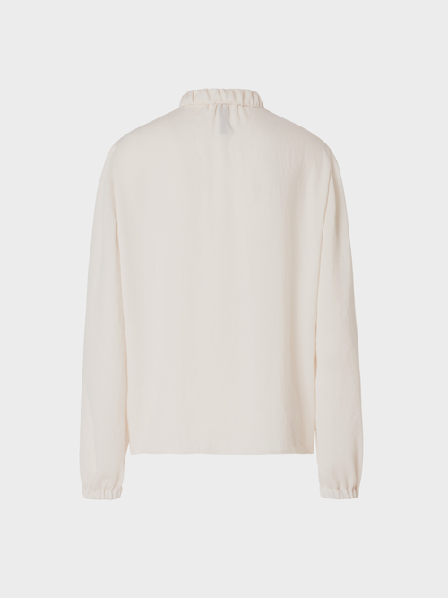 Bluse mit angerüschtem Stehkragen