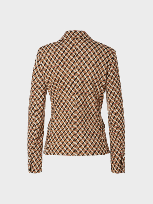Jersey blazer with graphic pattern