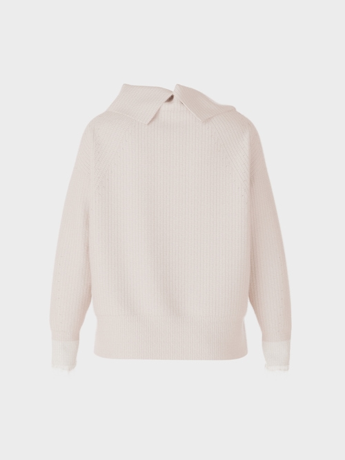 Roll-neck sweater with cashmere