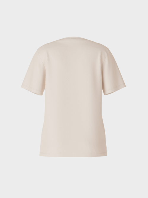 Cotton T-shirt with silk edging