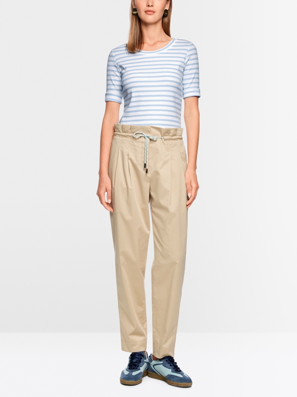 T-shirt à rayures en coton côtelé