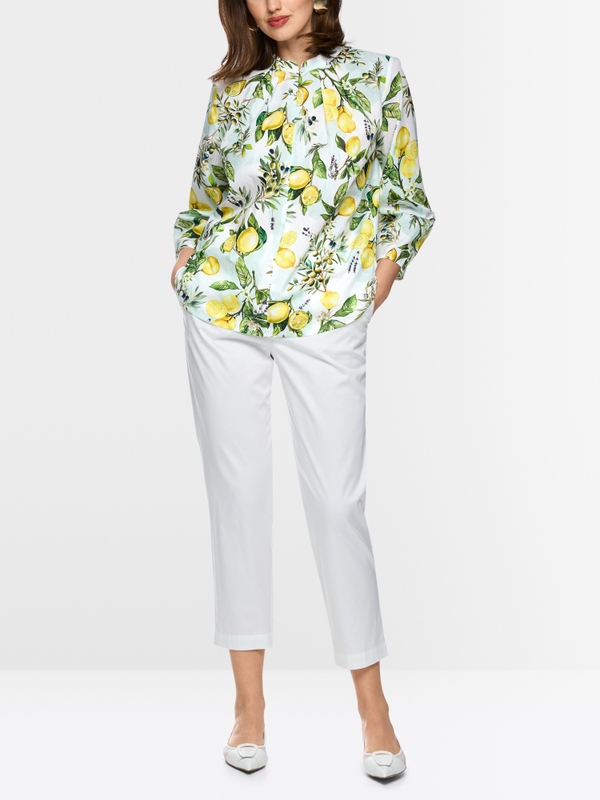 Cotton blouse with lemon print