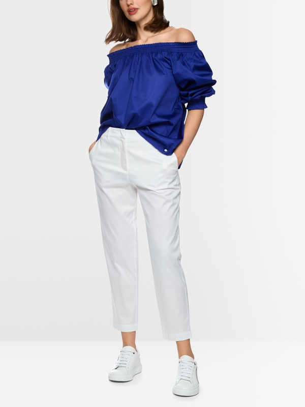 Carmen blouse in stretch cotton