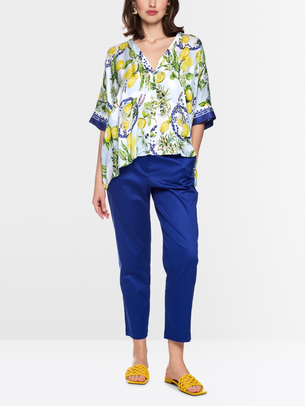 Viscose blouse with Mediterranean print