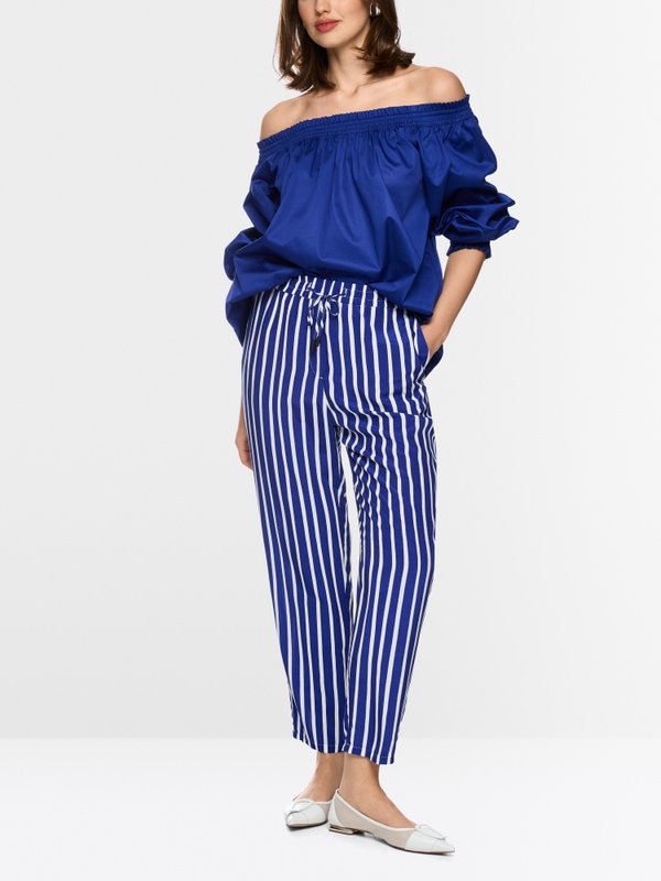 RHODOS striped pull-on trousers