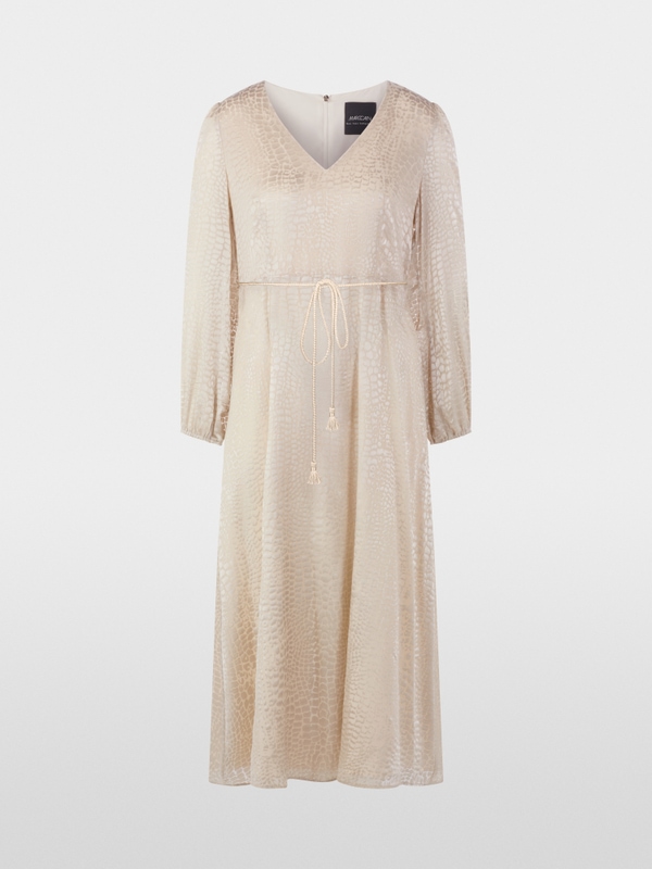 Devoré satin dress with leopard print