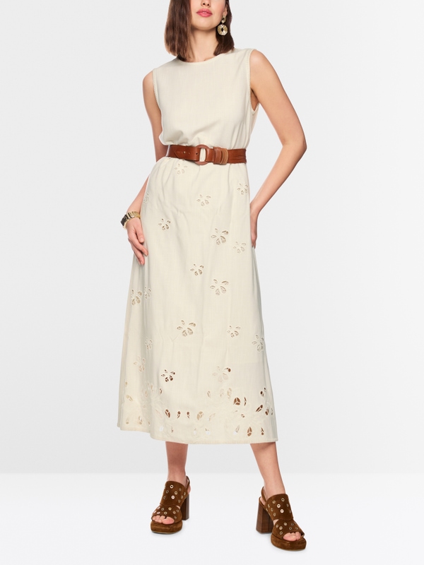 Maxi dress with broderie anglaise