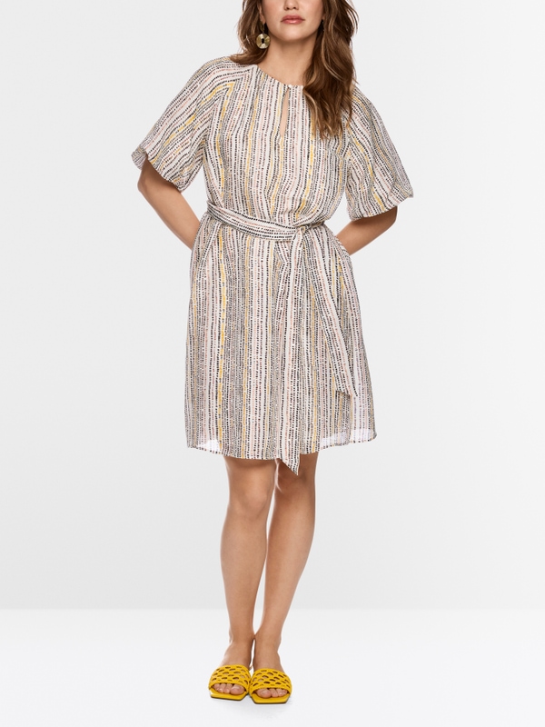 Mini dress in linen and silk