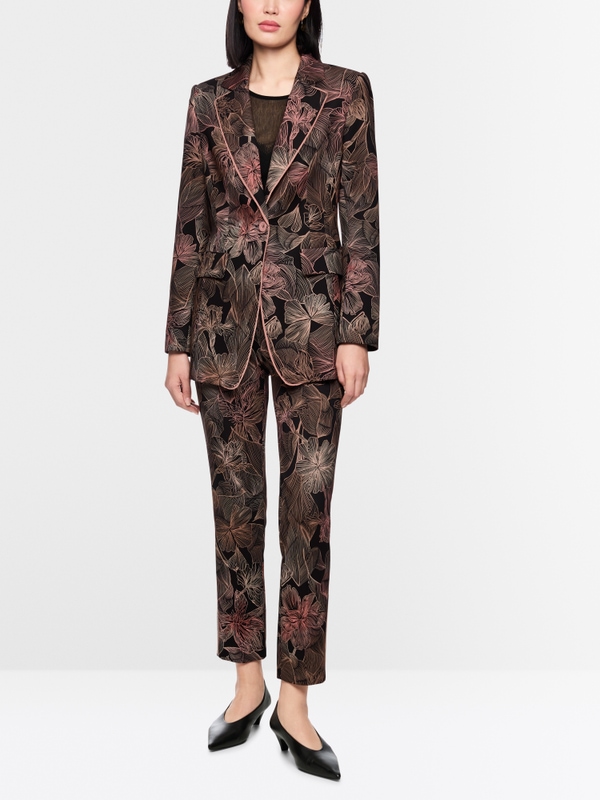 Blazer with floral print in scuba jersey