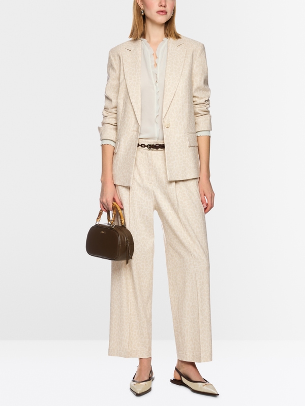 Blazer with subtle leopard print