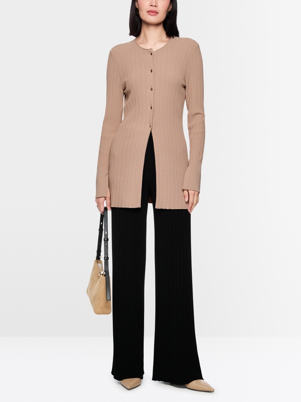 Cardigan en maille côtelée « Rethink Together »