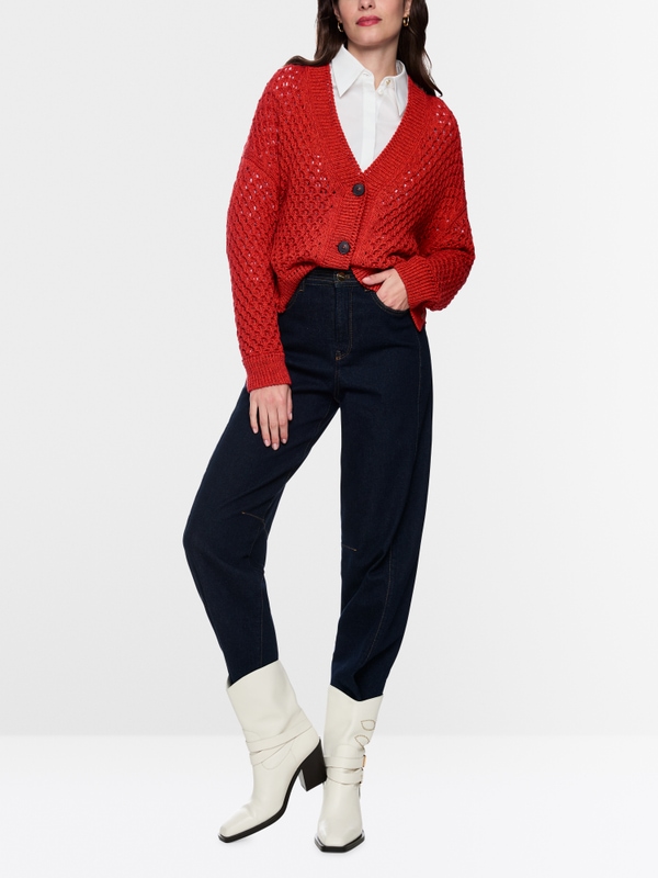 Ajour-Cardigan Knitted in Germany