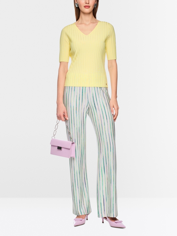 Fine knit ribbed jumper