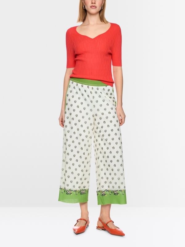 Short-sleeved viscose stretch sweater