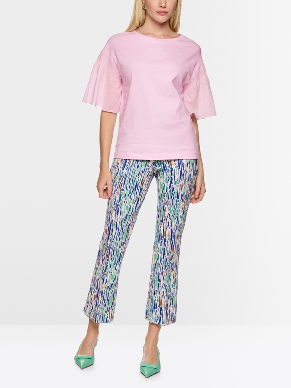 T-shirt en coton stretch avec détails smockés