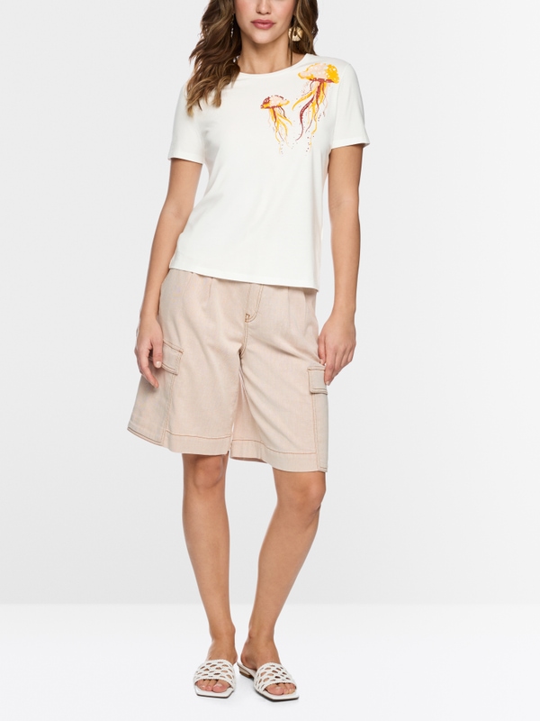 Cotton shirt with jellyfish motif