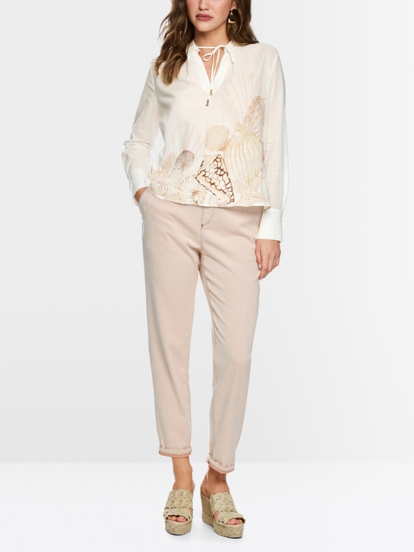 Blouse shirt with shell print