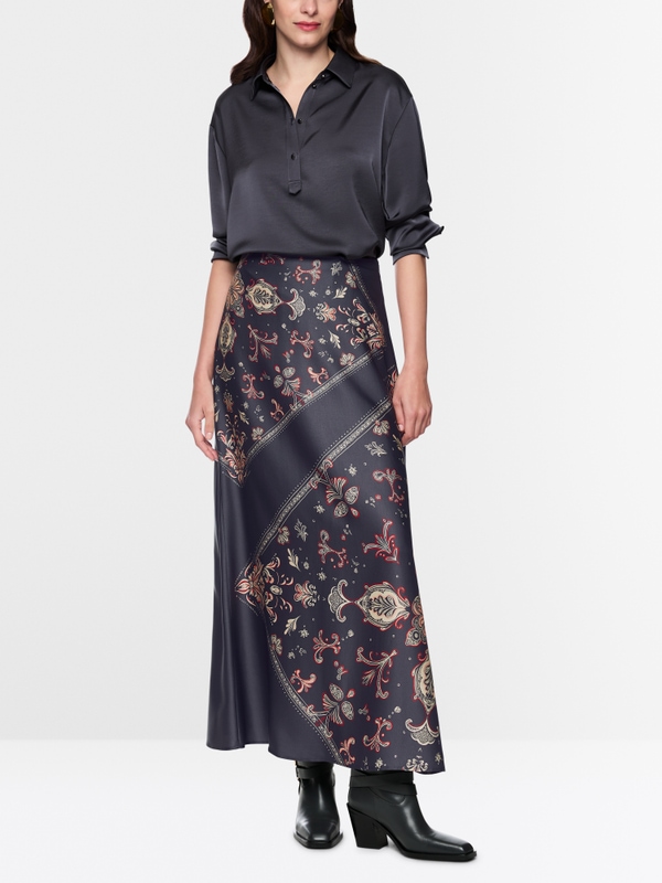 Jupe en viscose à imprimé cachemire