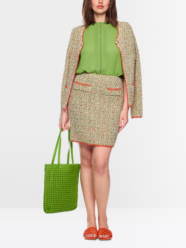 ‘Knitted in Germany’ bouclé skirt