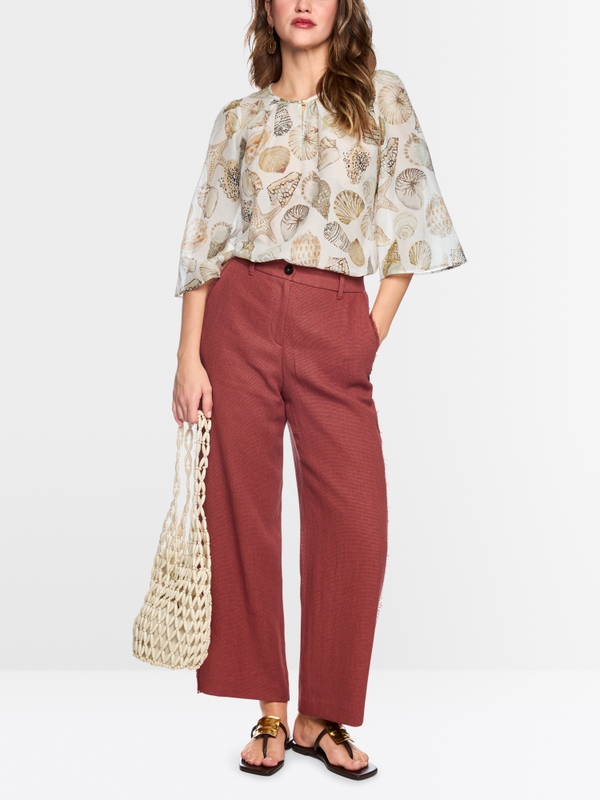 WUKARI linen-viscose blend trousers