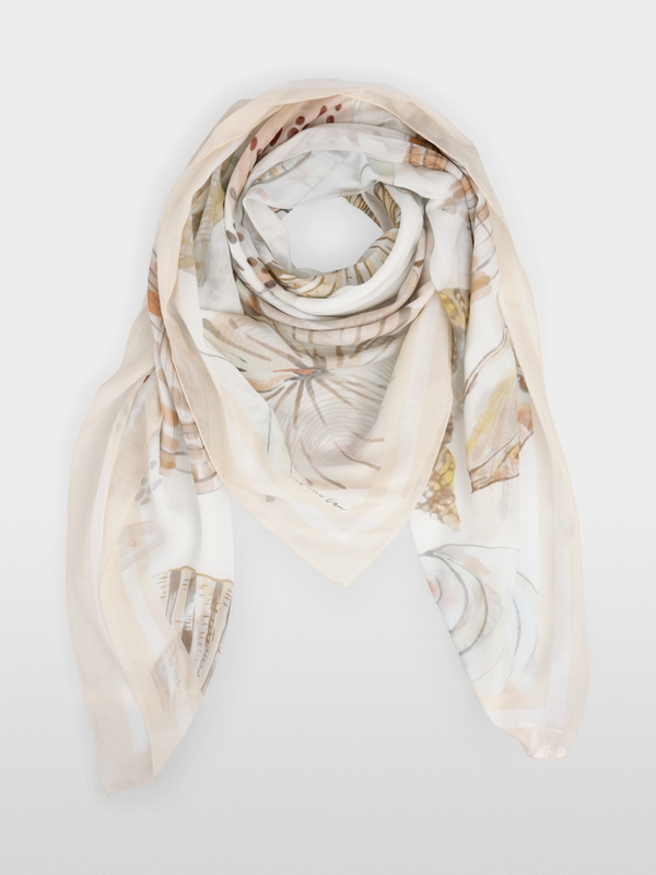 Large scarf with shell print