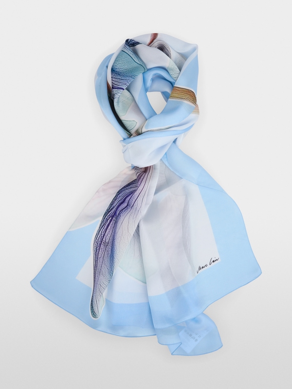 Silk scarf with lily print