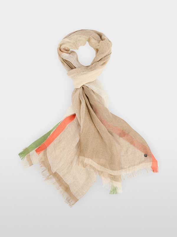 Checkered scarf in linen blend