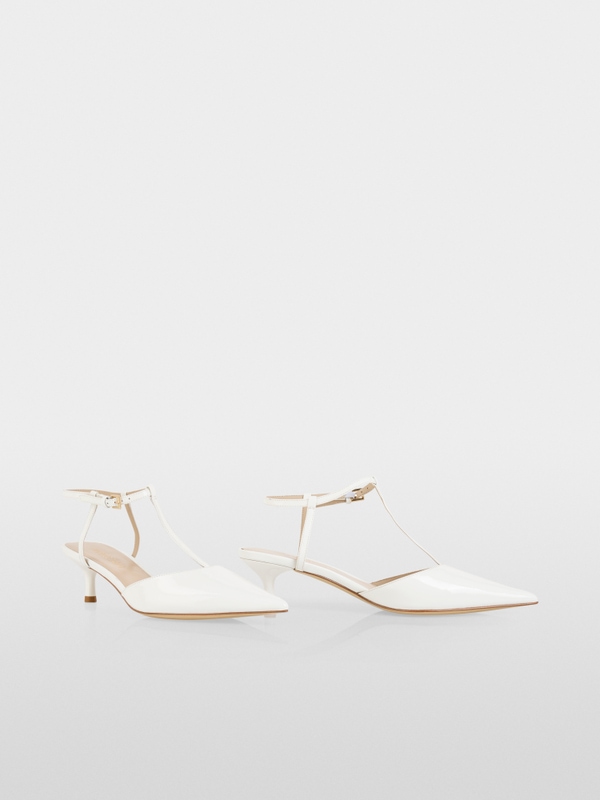 Escarpins à lanières en cuir verni