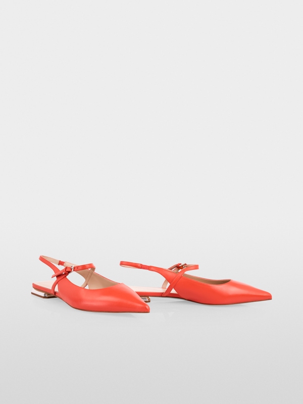 Slingback leather ballerinas