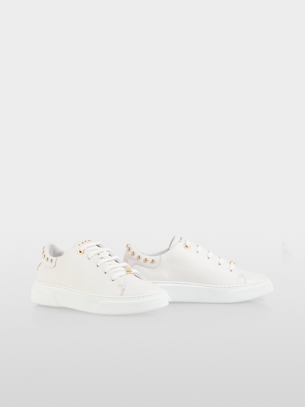 Leather trainers with stud details