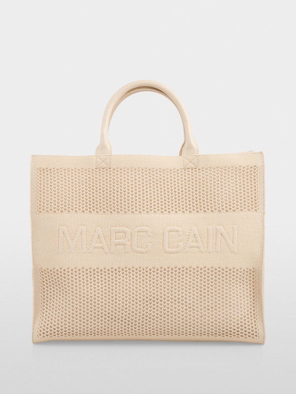 Melange knit shopper with logo
